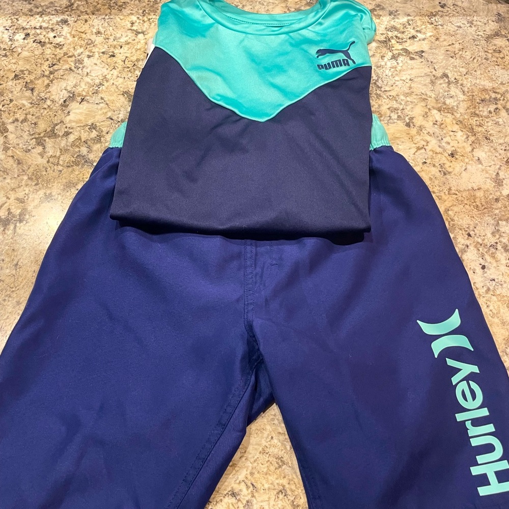 Boys swim bottoms and top